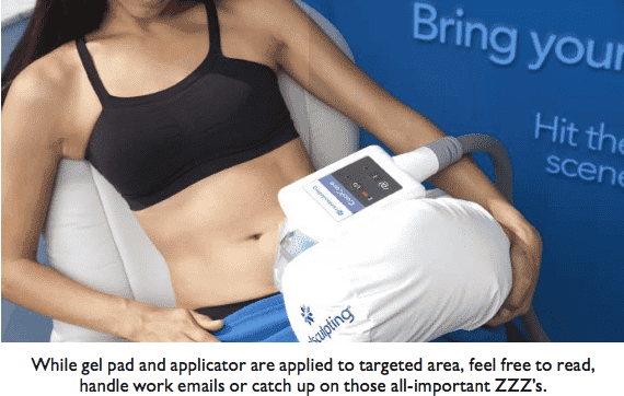 Coolsculpting being done on patient's stomach